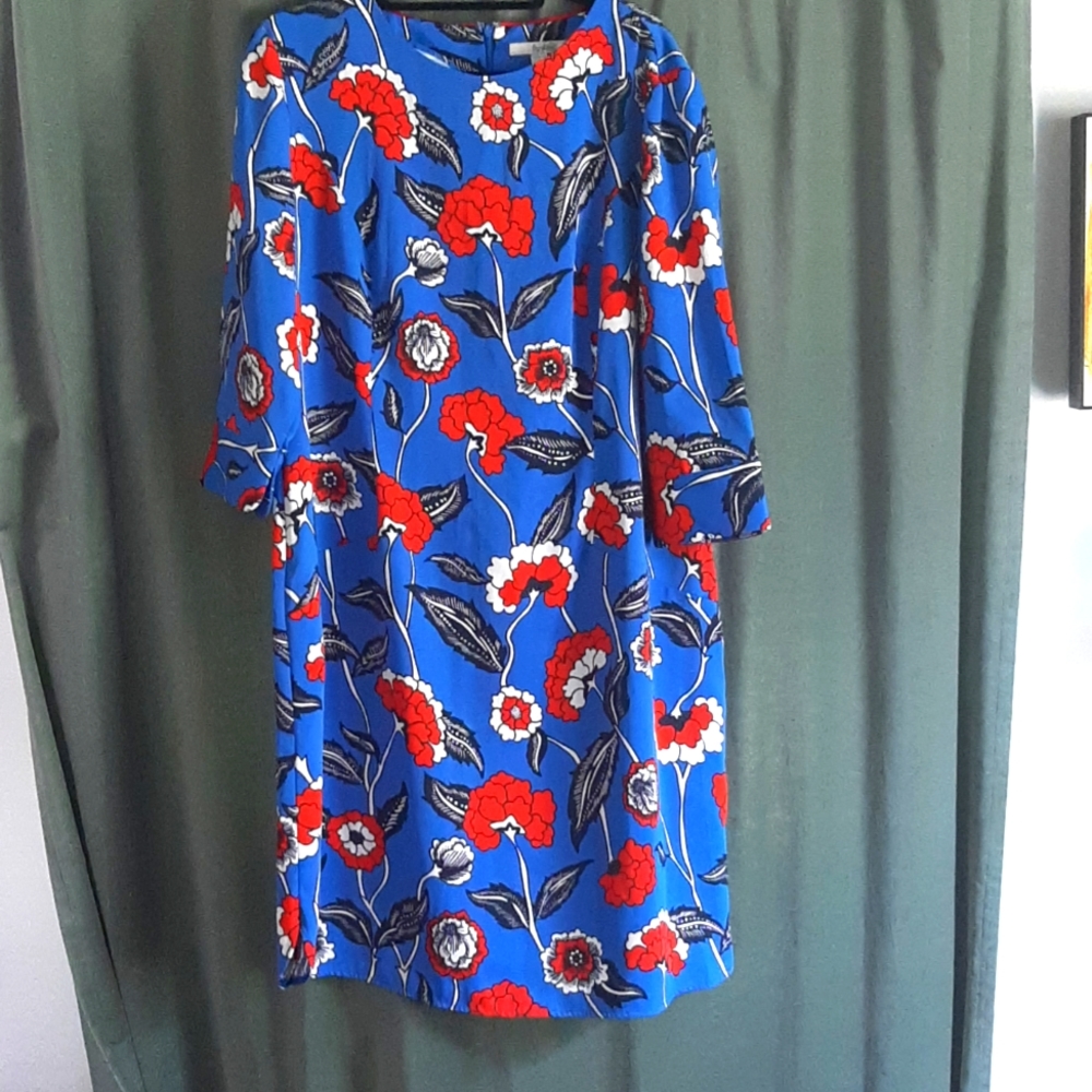 Boden bold poppy print dress, size 16L